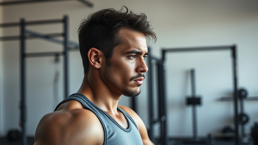 고강도 운동 세트 사이에서 회복하며 다음 라운드를 준비하는 크로스핏 선수의 모습